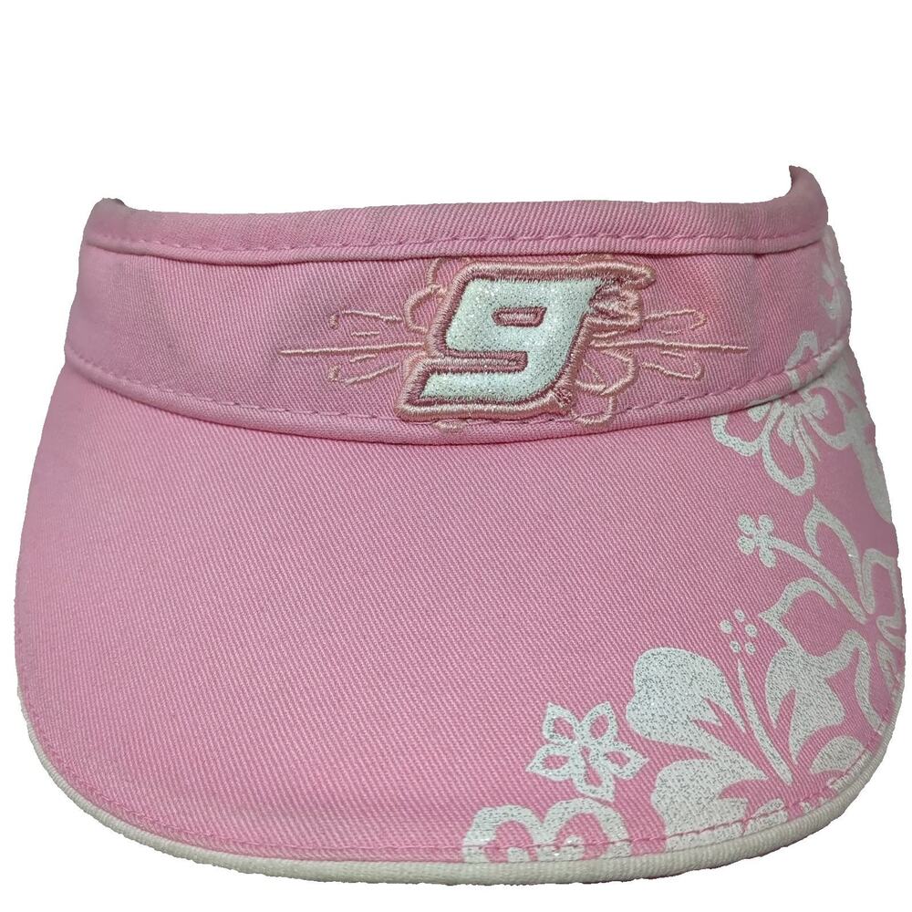 Chase Authentics Visor Pink One Size NASCAR 9 Kasey Kahne Floral Hibiscus Hat
